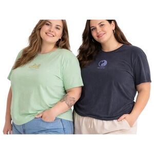 Lot of TWO Life Is Good Relaxed Fit Tees XXL Green Charcoal 2XL Boots Harmony 2X